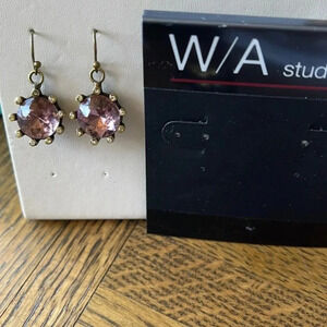 NWT WA Studios Pink crystal earrings